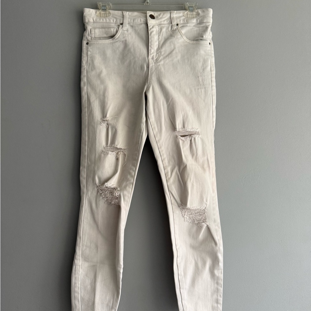 Grace Loves Lace White Distressed Skinny Jeans - Stretch Slim Fit